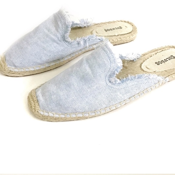 NWOT Saludos Chambray Espadrille Mules - Picture 2 of 4